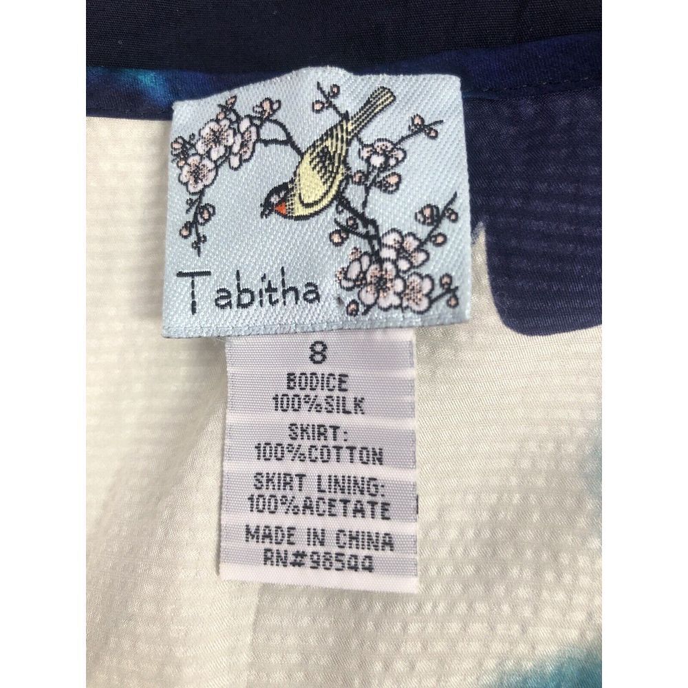 Anthropologie Doubly Dapper Dress by Tabitha Silk Bodice Blue SZ 8 - Picture 5 of 5